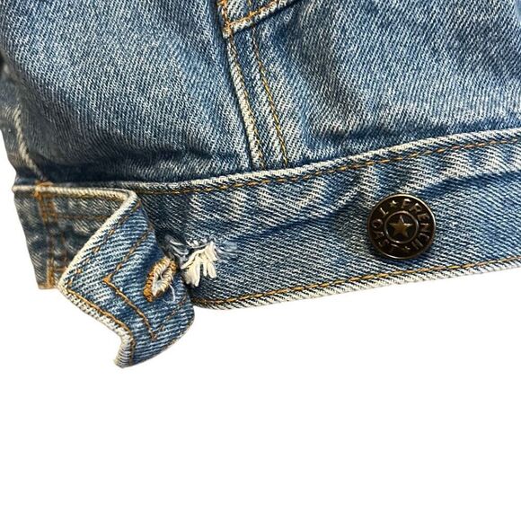 Vintage Denim Trucker Jacket, Classic Jean Jacket, Casual Stylish Outerwear - Picture 3 of 5